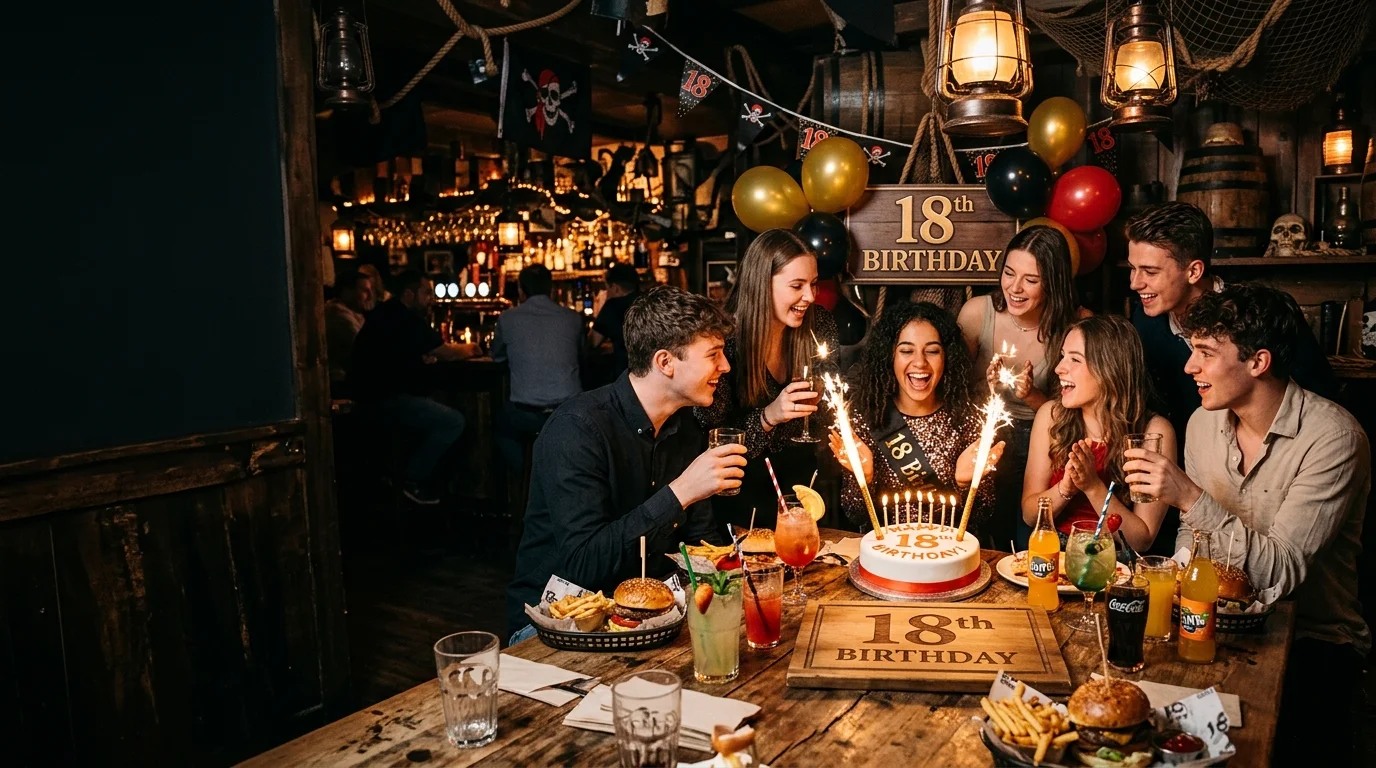 Festa di 18 anni con torta e festeggiamenti al Tortuga Reggio Emilia